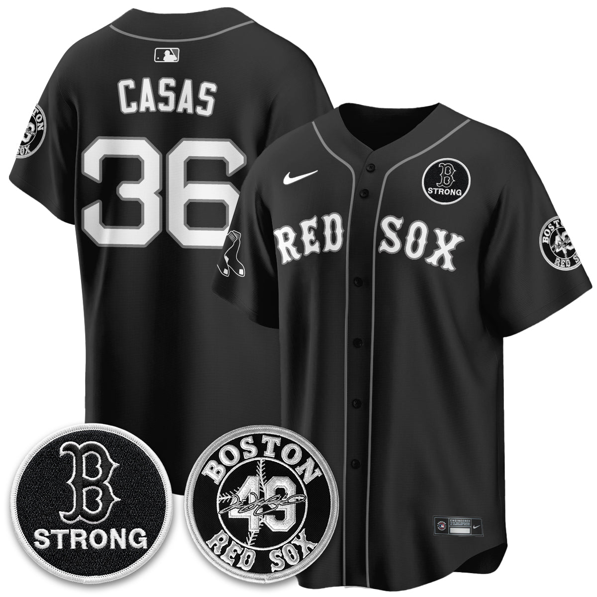 BOS Tim Wakefield Memorial Patch Vaper Premier Limited Jersey - Stitched V2