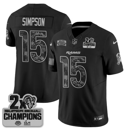 Los Angeles Rams 2026 Salute To Service Vapor Jersey V2- Stitched