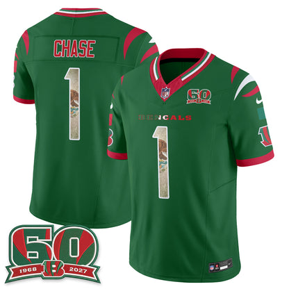 Cincinnati Bengals Mexico Edition Vapor Jersey - Stitched