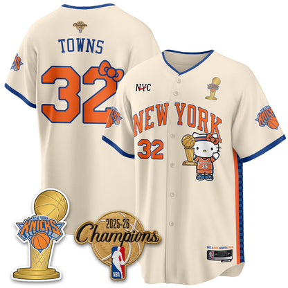 NYK 2026 NBA Champions x Meow Kitty Vapor Jersey - Stitched