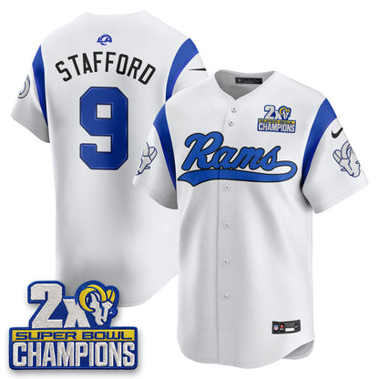 LAR 2X Champs Rivalries Baseball Vapor Jersey - Stitched
