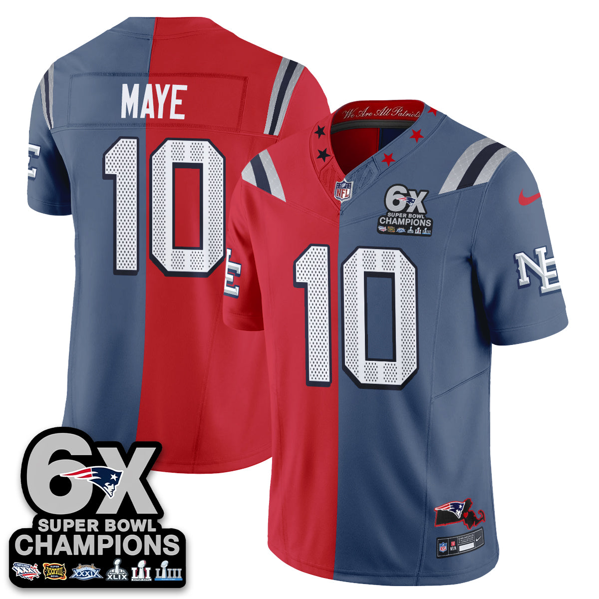 New England Patriots Rivalries Split Edition Vapor Jersey - Stitched