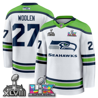 SEA 2X S.Bowl Champions Patch Hockey Jersey - Stitched