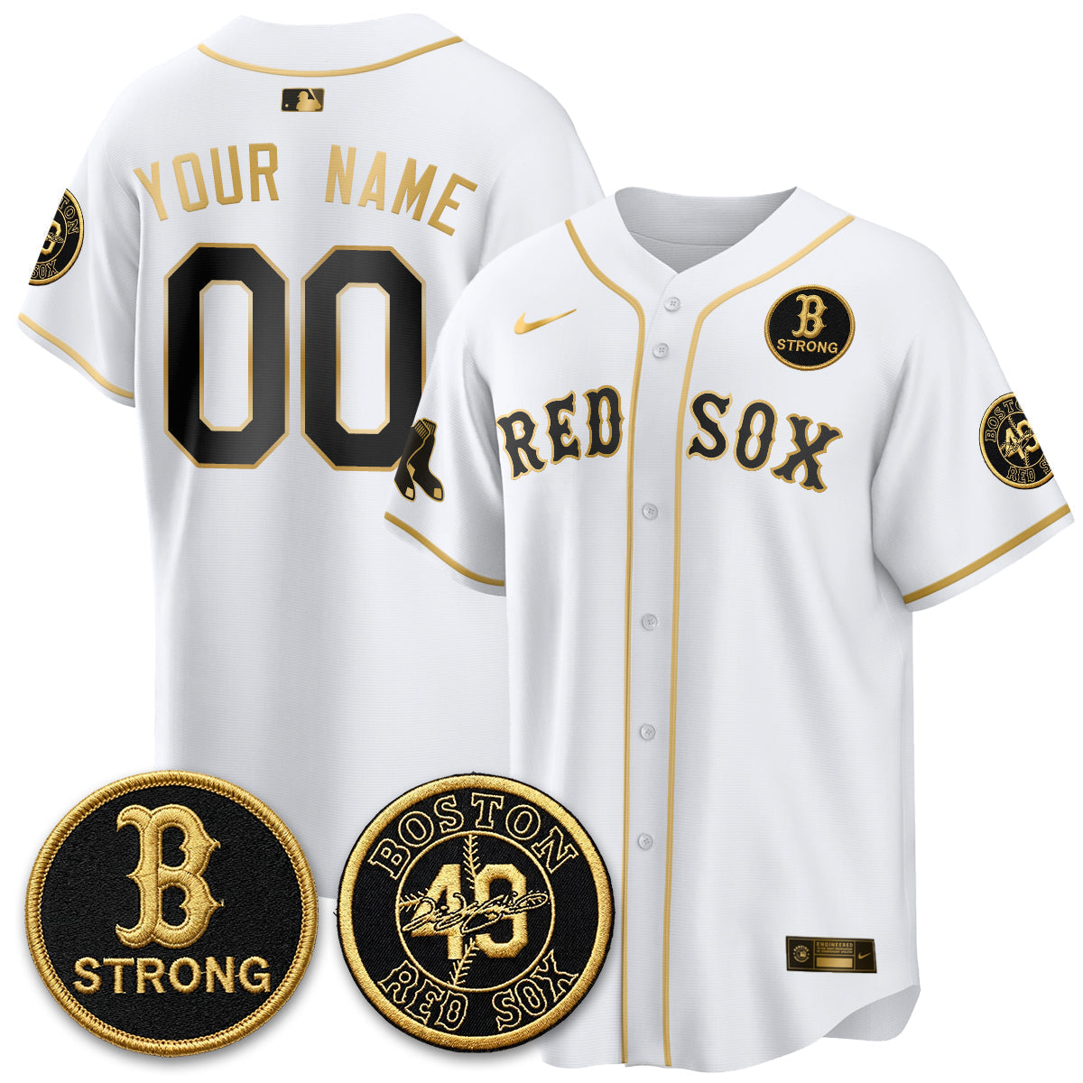 BOS Tim Wakefield Memorial Patch Vaper Premier Limited Custom Jersey - Stitched V2