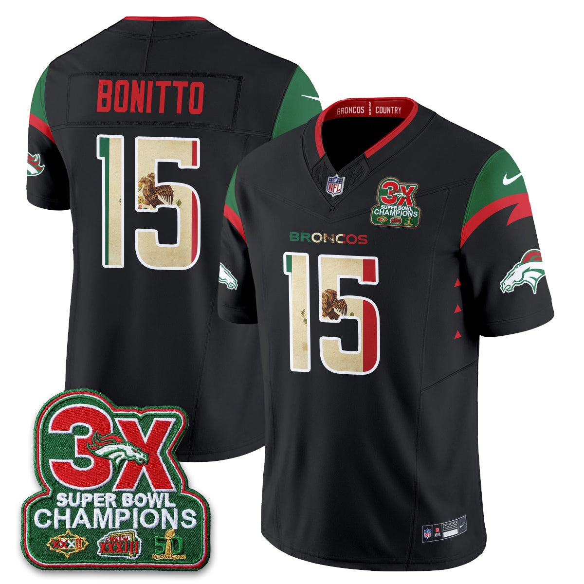 Denver Broncos Mexico Edition Vapor Jersey - Stitched