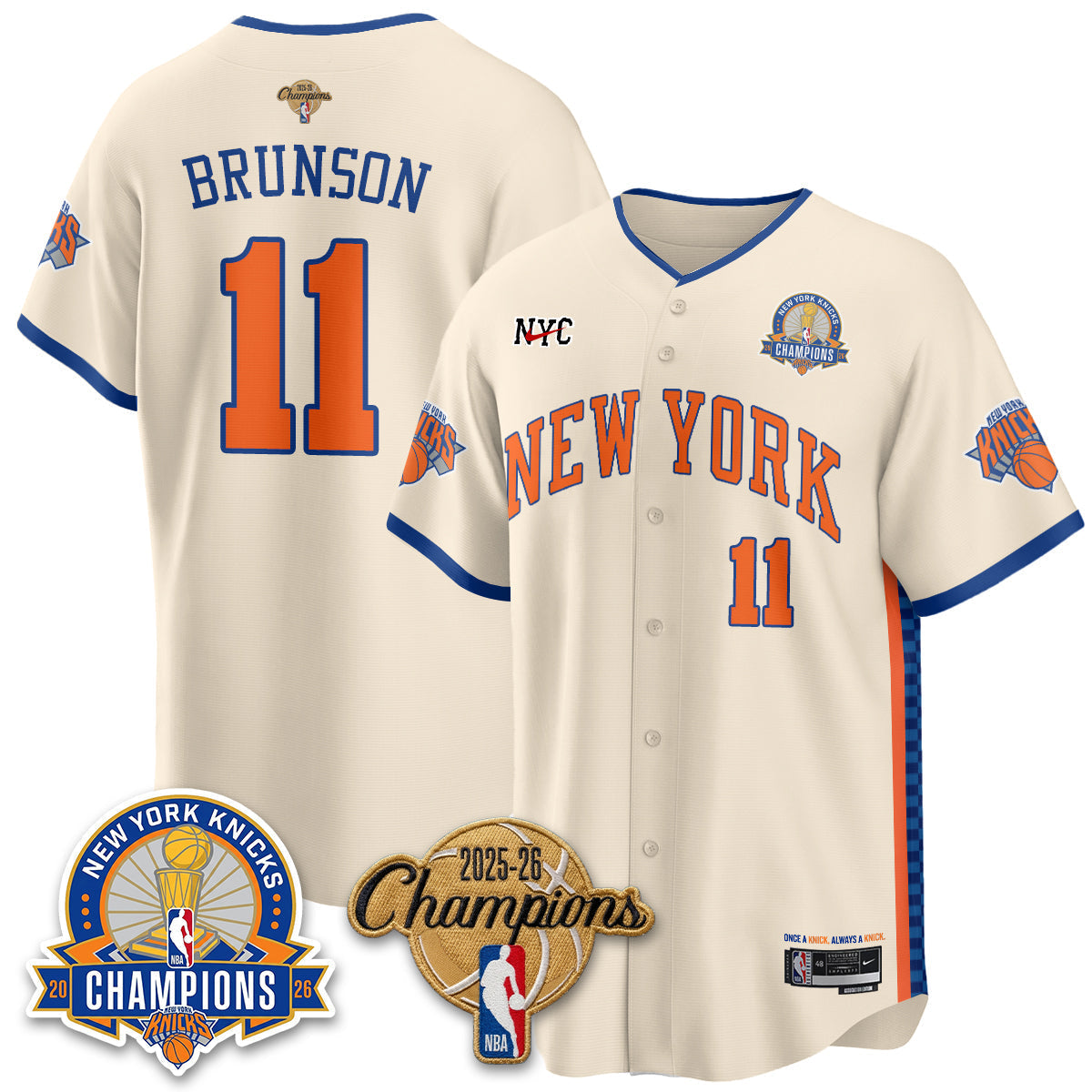 NYK 2026 NBA Champions Special Edition Vapor Jersey V2- Stitched