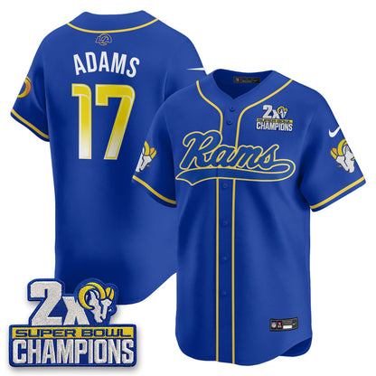 LAR 2X Champs Rivalries Baseball Vapor Jersey - Stitched
