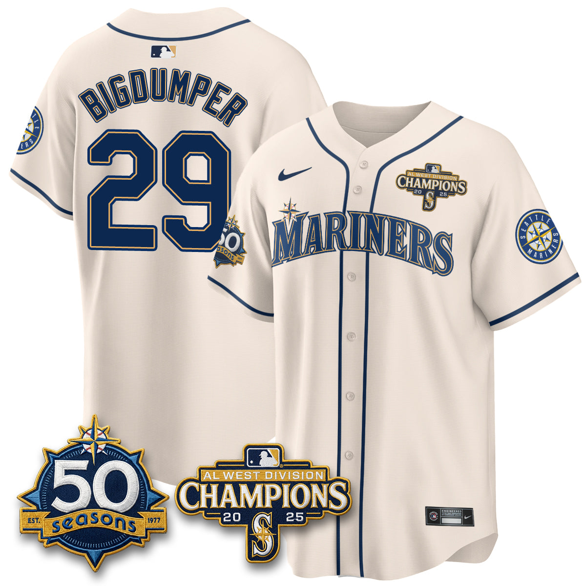 SEA Vapor Premier Limited Jersey - 50th Anniversary & AL West Division Champions - Steelheads Community Funds - Stitched