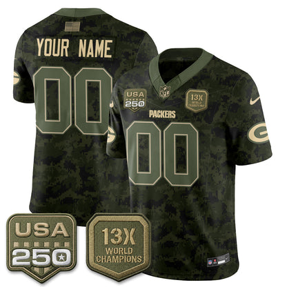 GB 2026 Salute To Service Edition Vapor Custom Jersey - Stitched