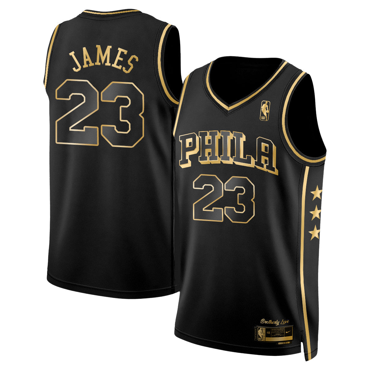 PHI LeBron James #23 Gold Edition Vapor Jersey - Stitched