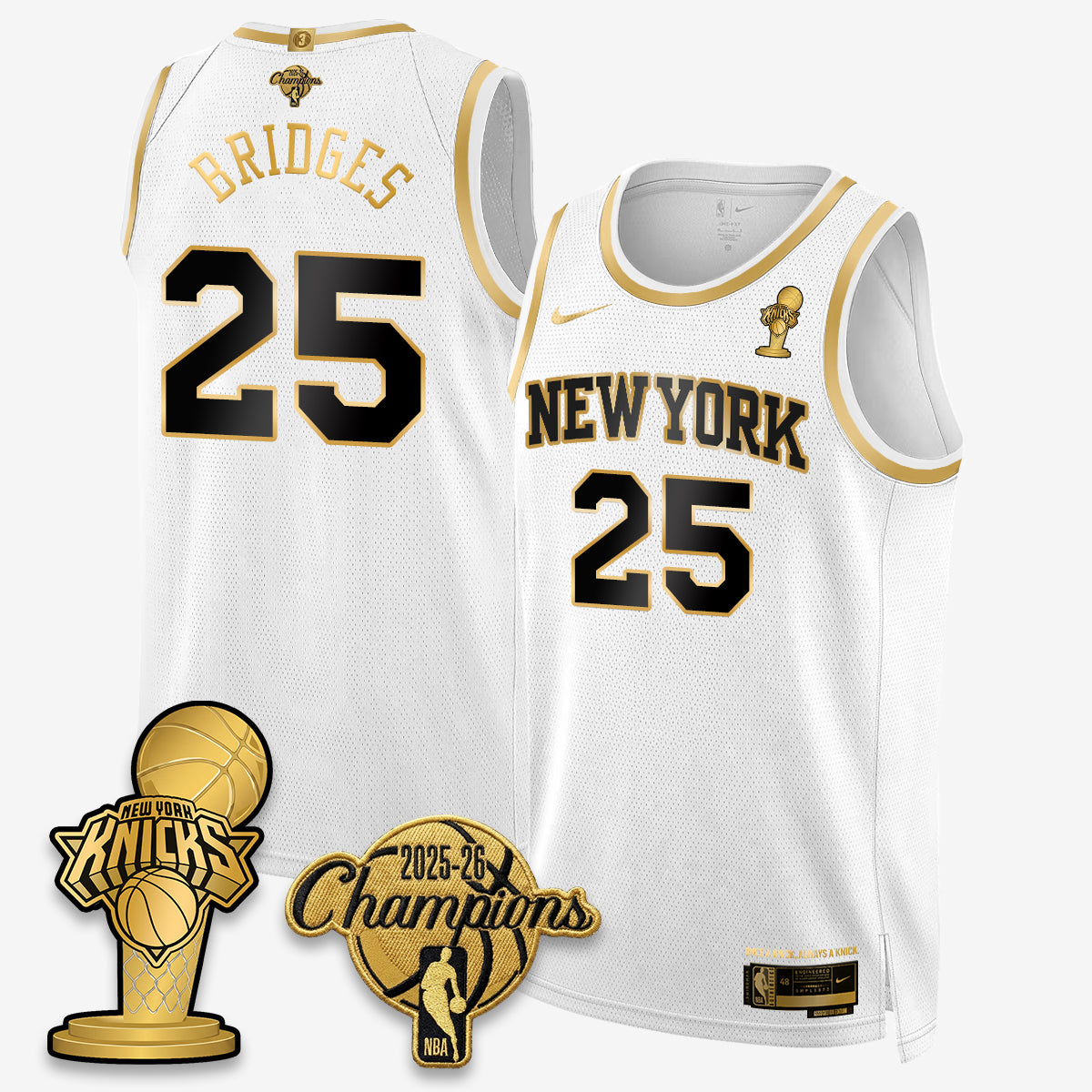 NYK 2026 NBA Champions Gold Edition Vapor Jersey - Stitched