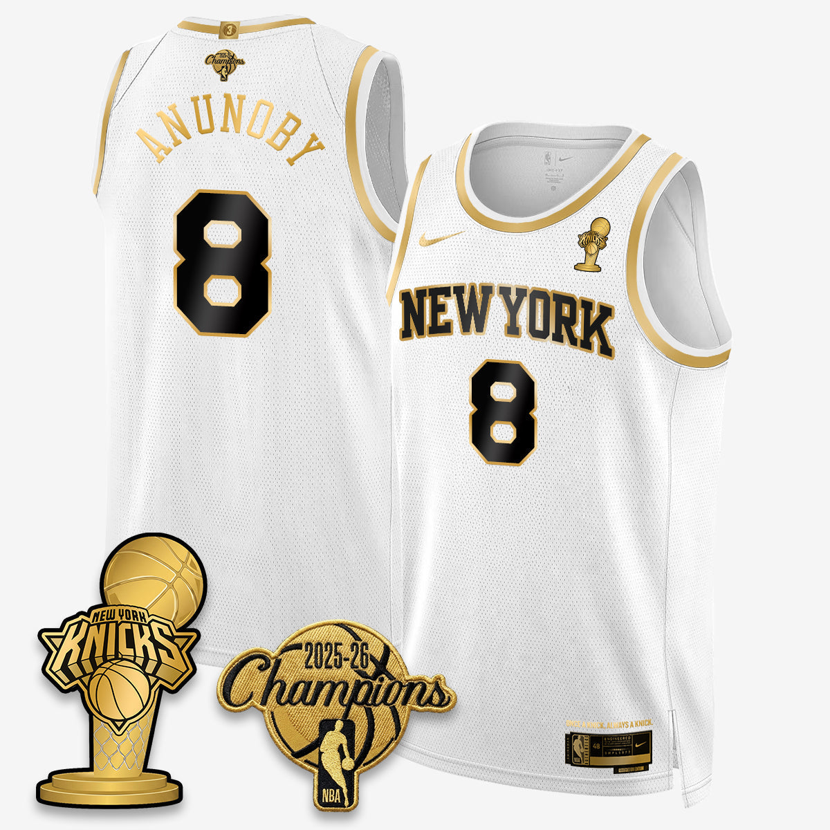 NYK 2026 NBA Champions Gold Edition Vapor Jersey - Stitched