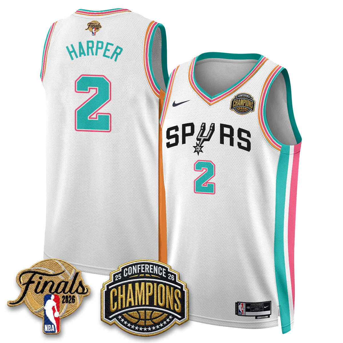 SAS 2026 NBA Western Conference Champions Vapor City Edition Jersey - Stitched