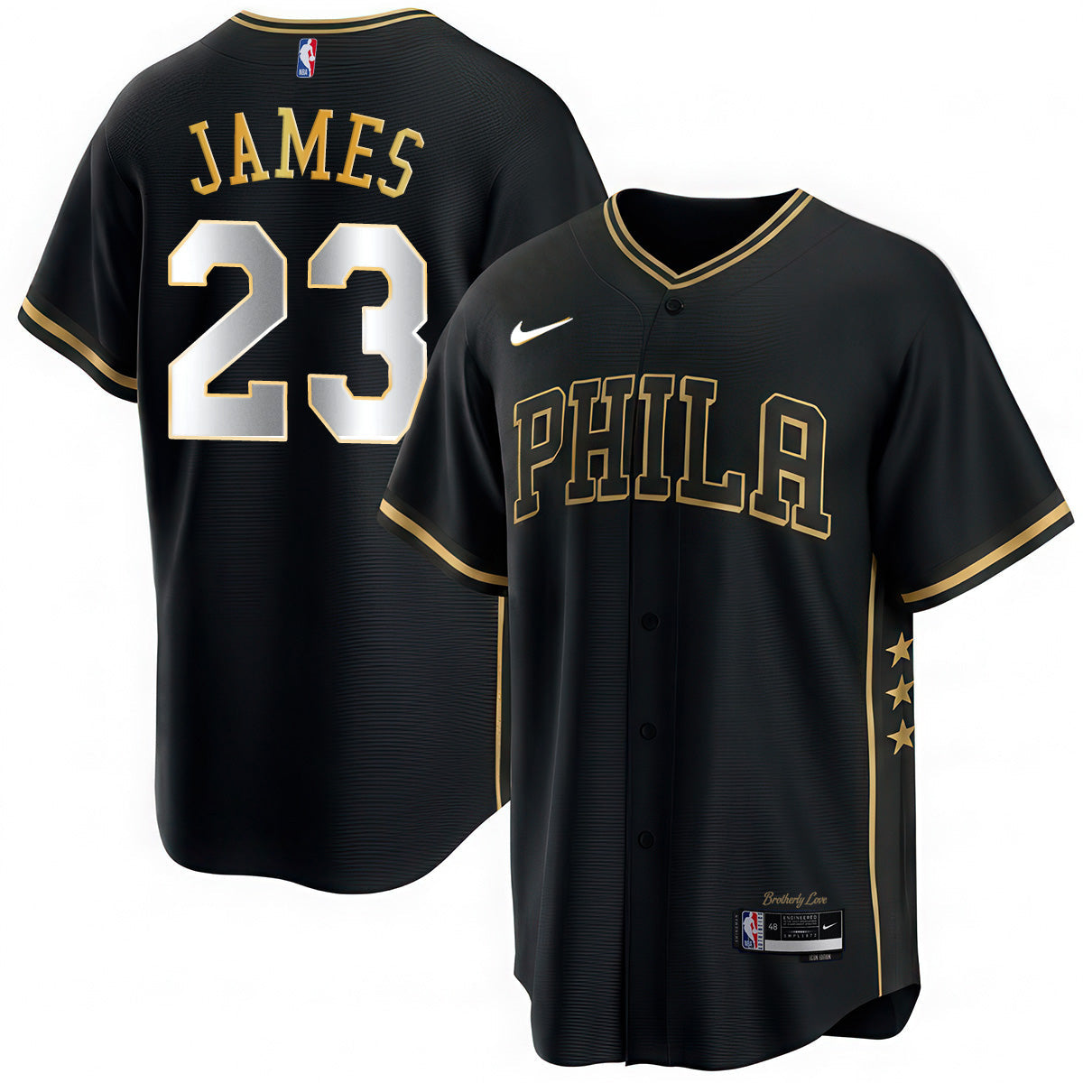 PHI LeBron James #23 Vapor Baseball Jersey - Stitched