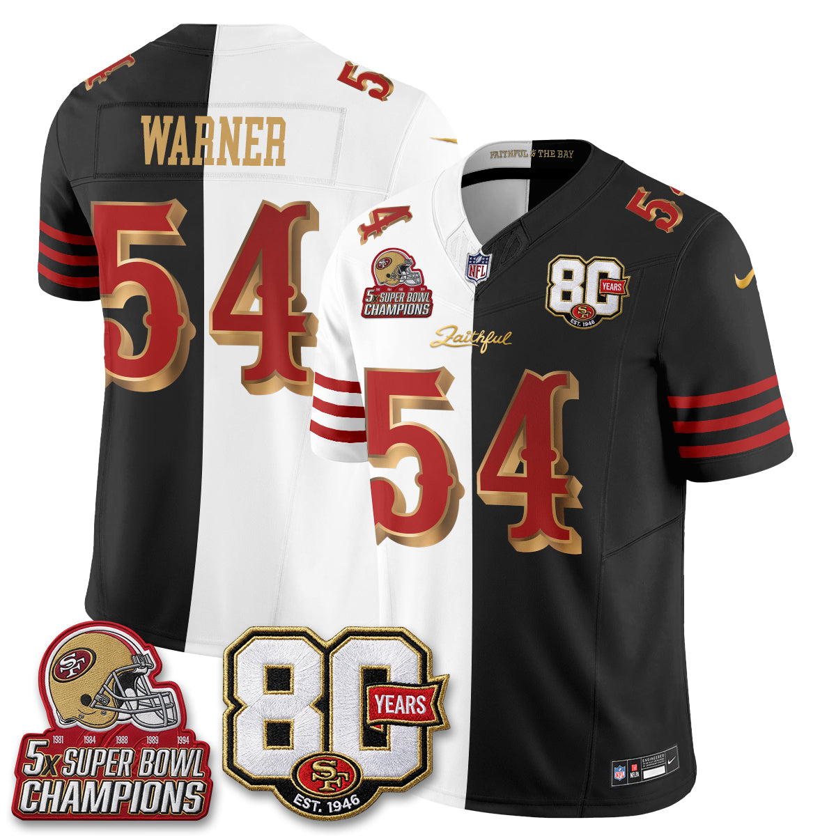 SF Rivalries Split Edition Vapor Jersey - Stitched
