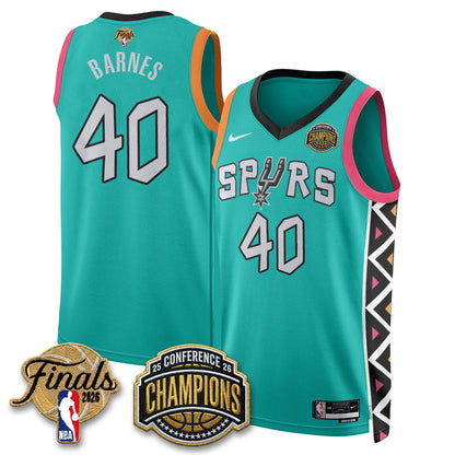 SAS 2026 NBA Western Conference Champions Vapor City Edition Jersey - Stitched