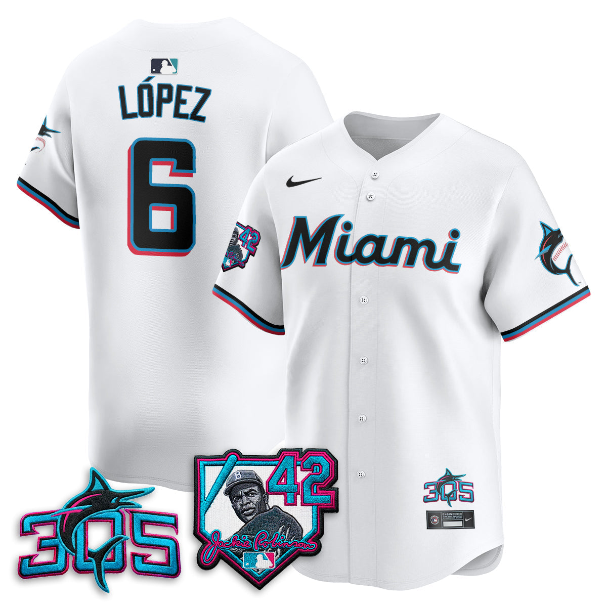 MIA 2026 Jackie Robinson New Era Vapor Limited Jersey - Stitched