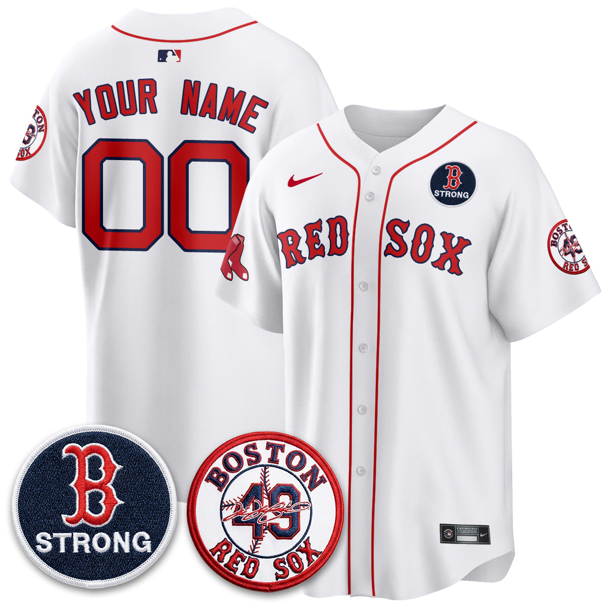 BOS Tim Wakefield Memorial Patch Vaper Premier Limited Custom Jersey - Stitched V2