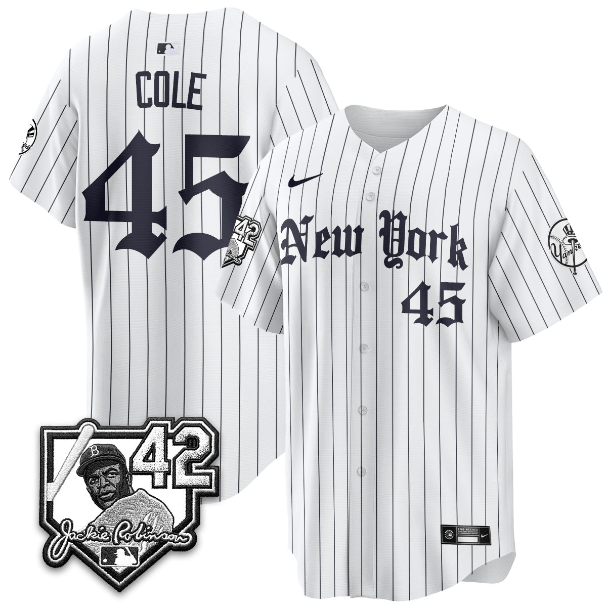 NYY 2026 Jackie Robinson Day Gothic Vapor Limited Jersey - Stitched