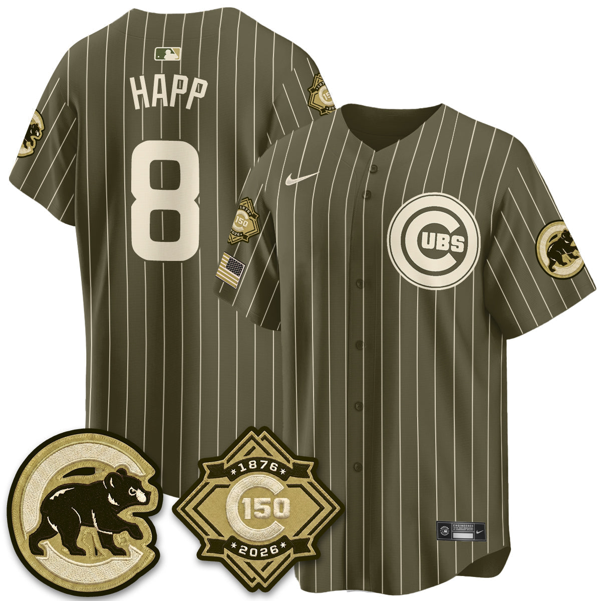 CHC New Era Olive 2026 Armed Forces Day Jersey -Stitched