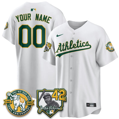 OAK 2026 Jackie Robinson Day - Celebrating 125 Years Limited Custom Vapor Jersey - Stitched
