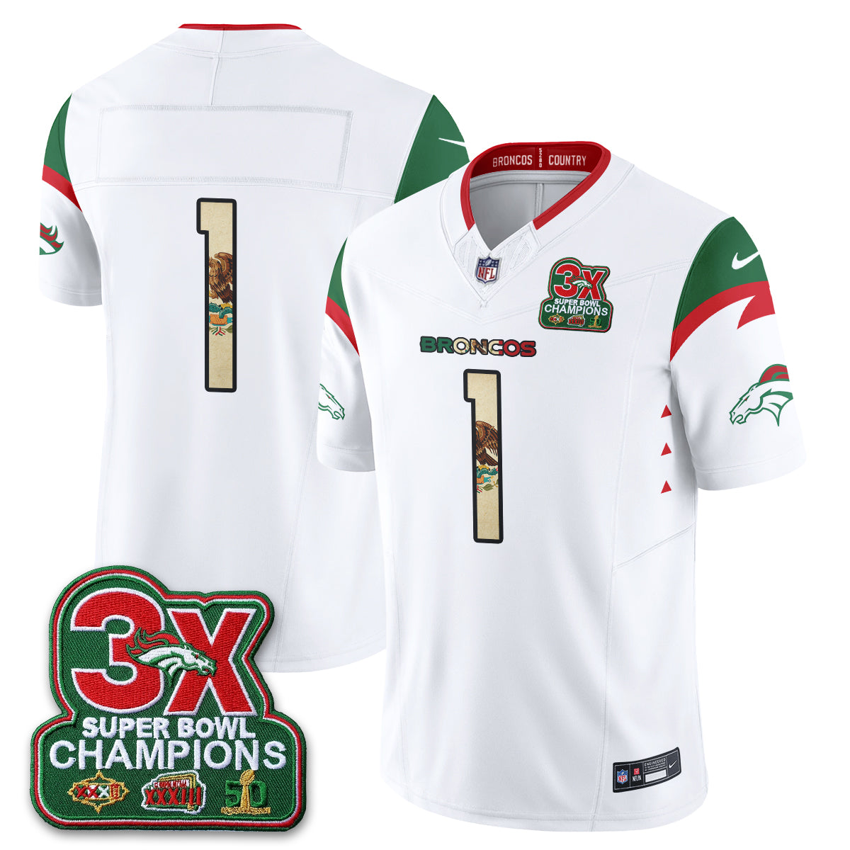 Denver Broncos Mexico Edition Vapor Jersey - Stitched