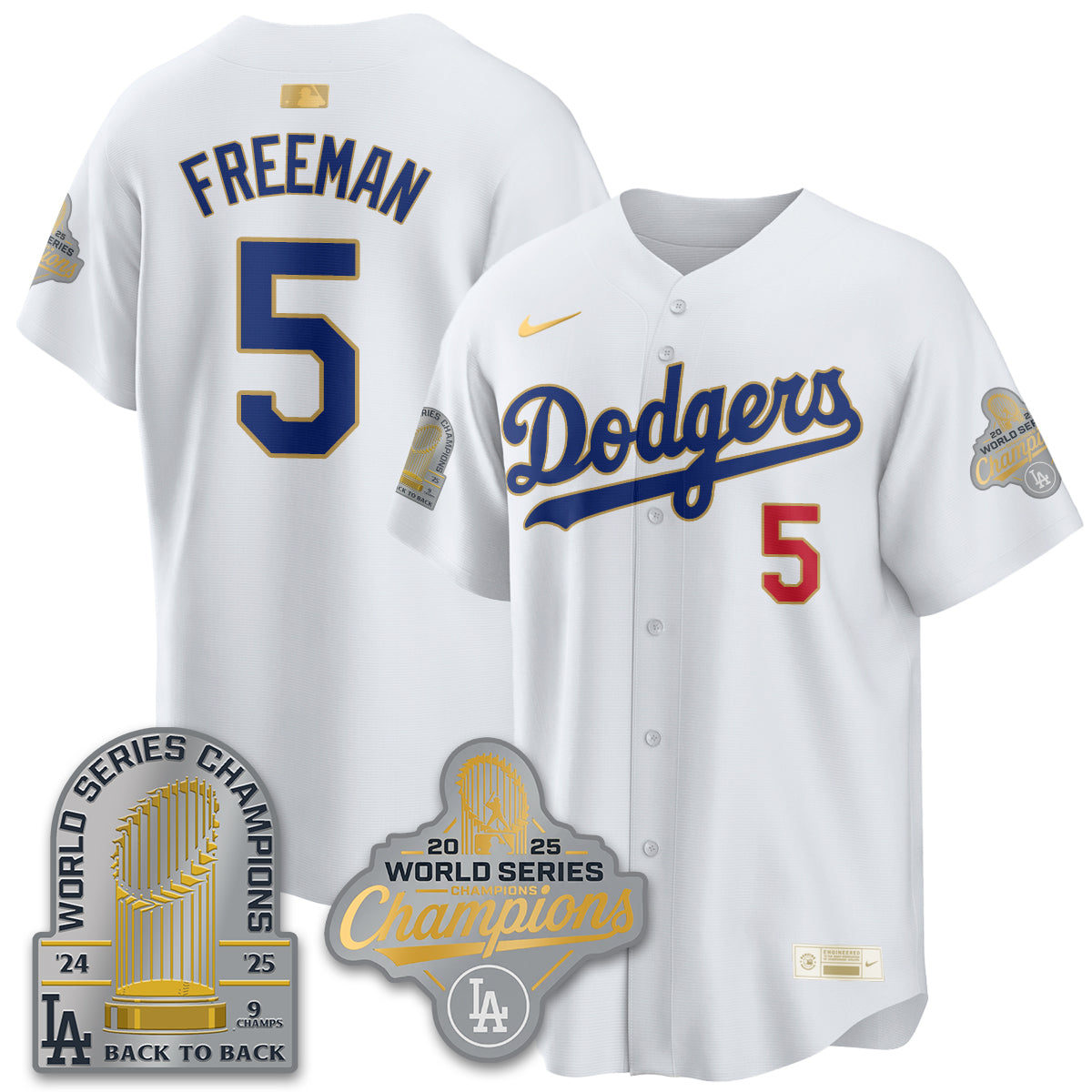 LAD Gold Collection Stadium Vapor Limited Jersey - 9x Champs - Stitched