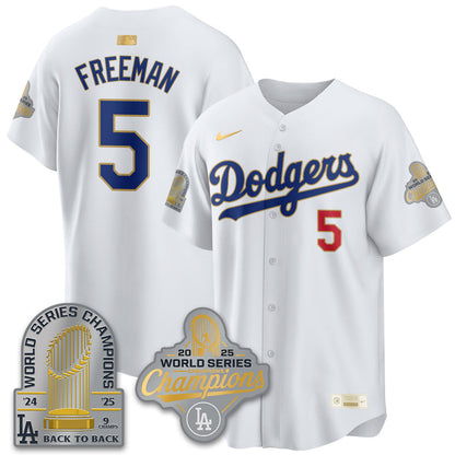 LAD Gold Collection Stadium Vapor Limited Jersey - 9x Champs - Stitched