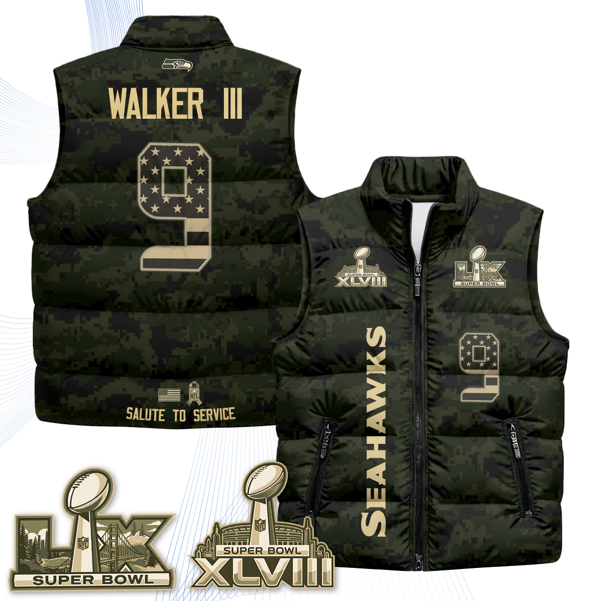 SEA 2026 Salute to Service Puffer Vest - Printed