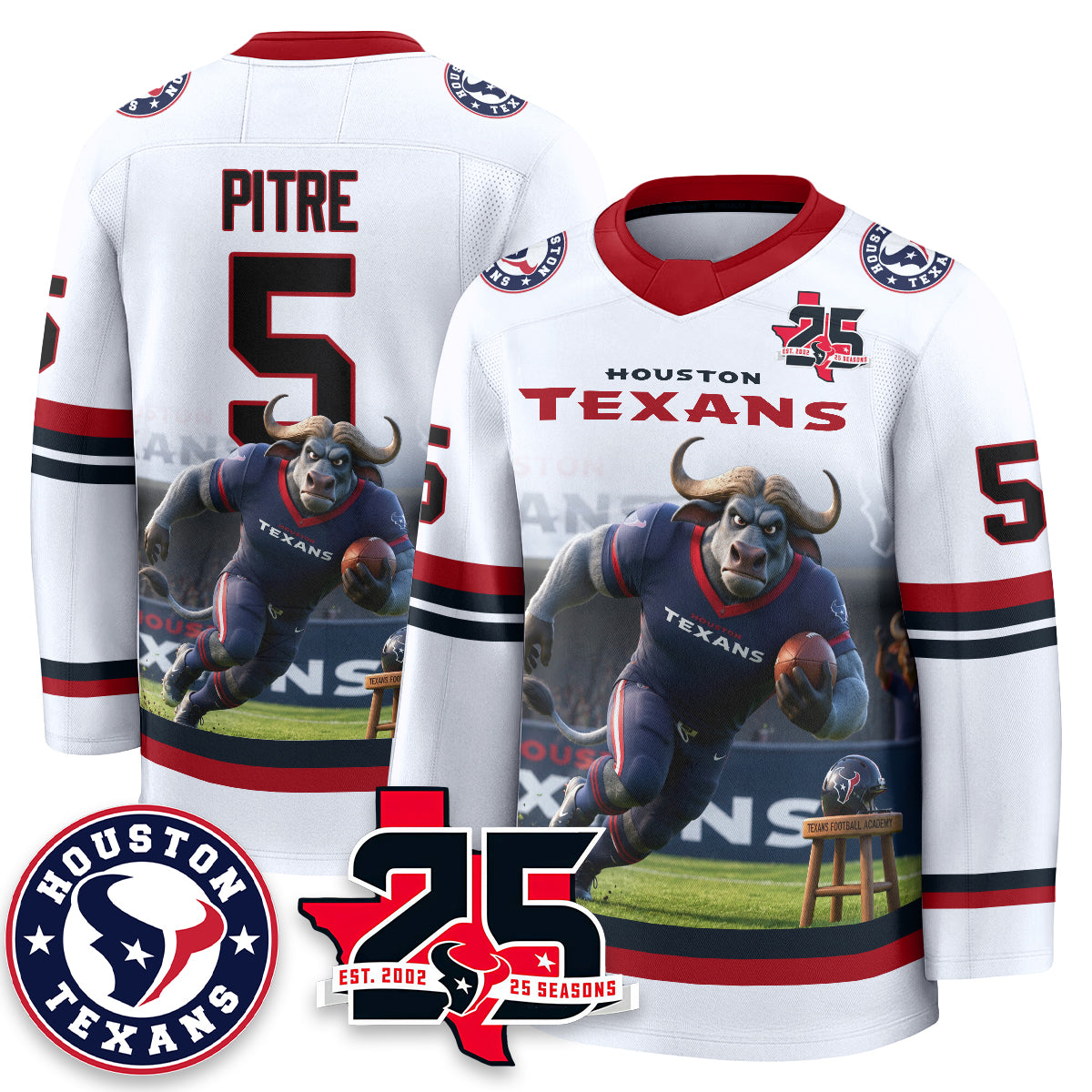HOU x Bull Chief Edition Hockey Jersey - Printed