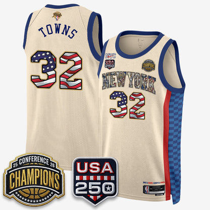 NYK 2026 NBA Eastern Conference Champions x Fourth of July Vapor Jersey - Stitched