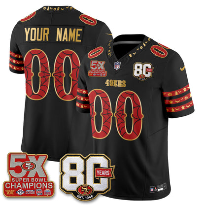 San Francisco 49ers Spooky Edition Vapor Custom Jersey - Stitched