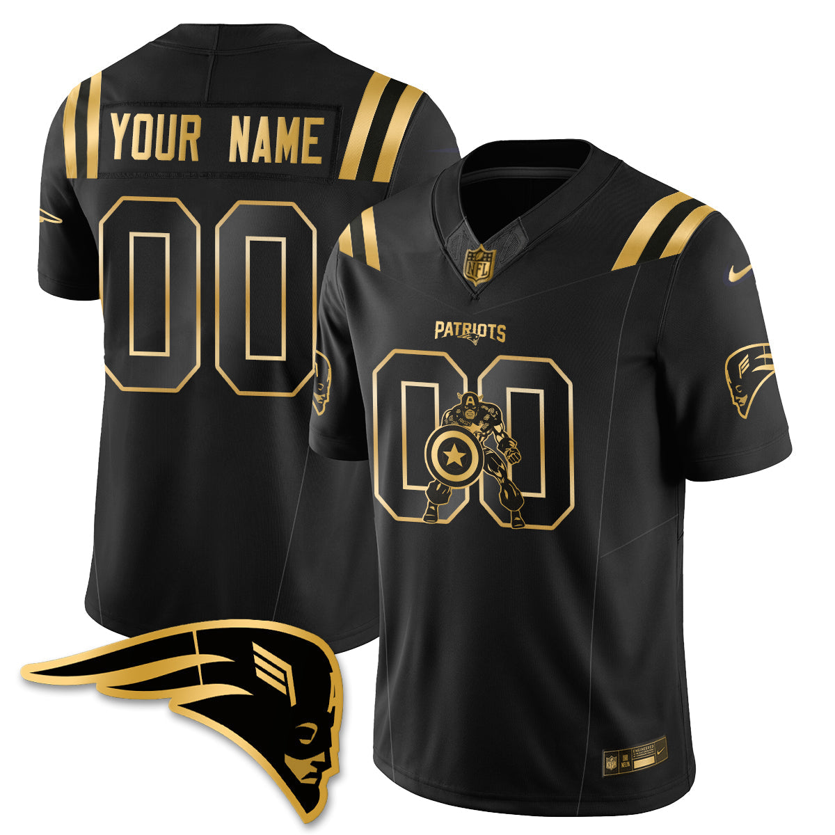 NE x Vibranium Shield Edition Vapor Custom Jersey - Stitched