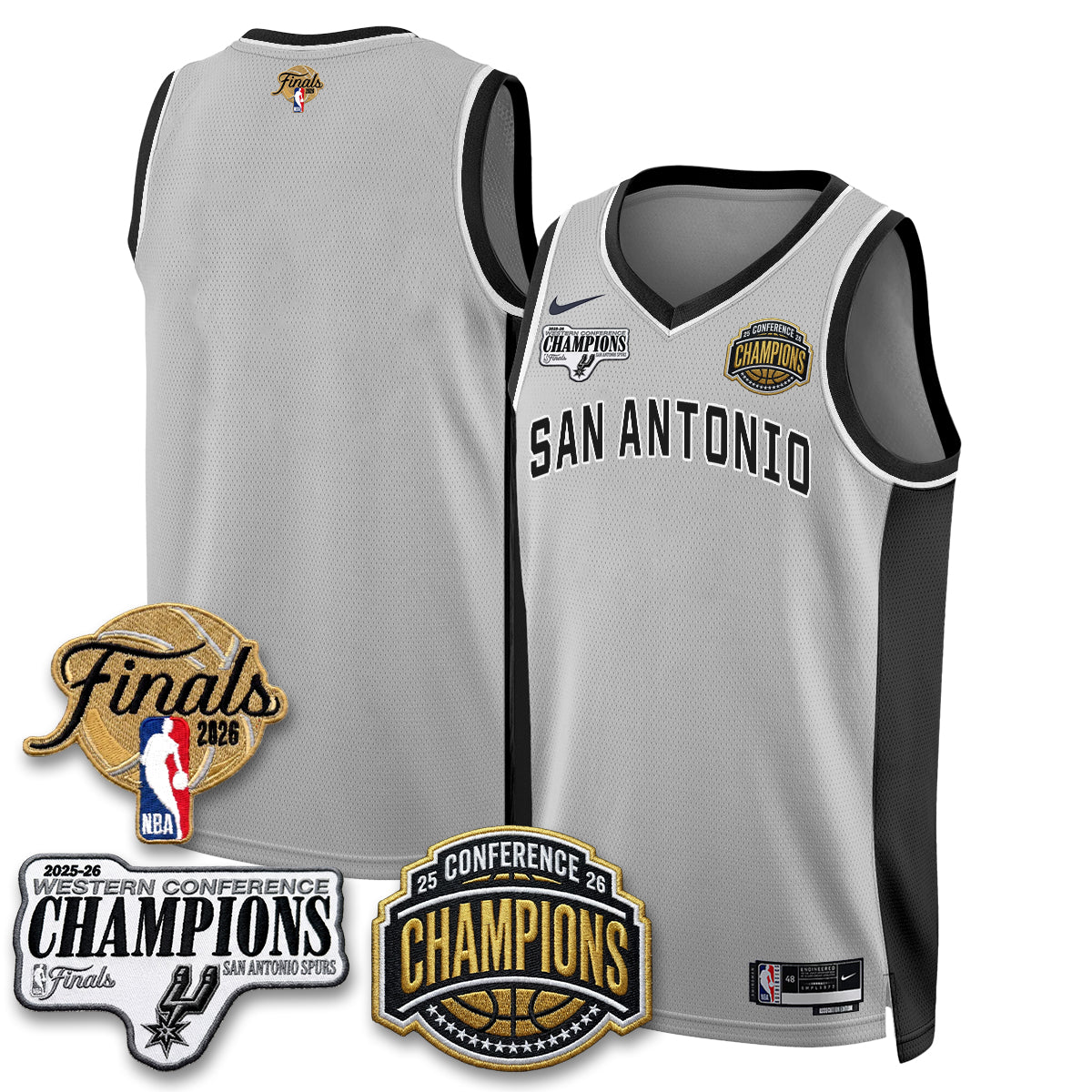 SAS 2026 NBA Western Conference Champions Vapor Jersey - Stitched