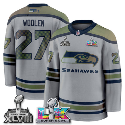 SEA 2X S.Bowl Champions Patch Hockey Jersey - Stitched