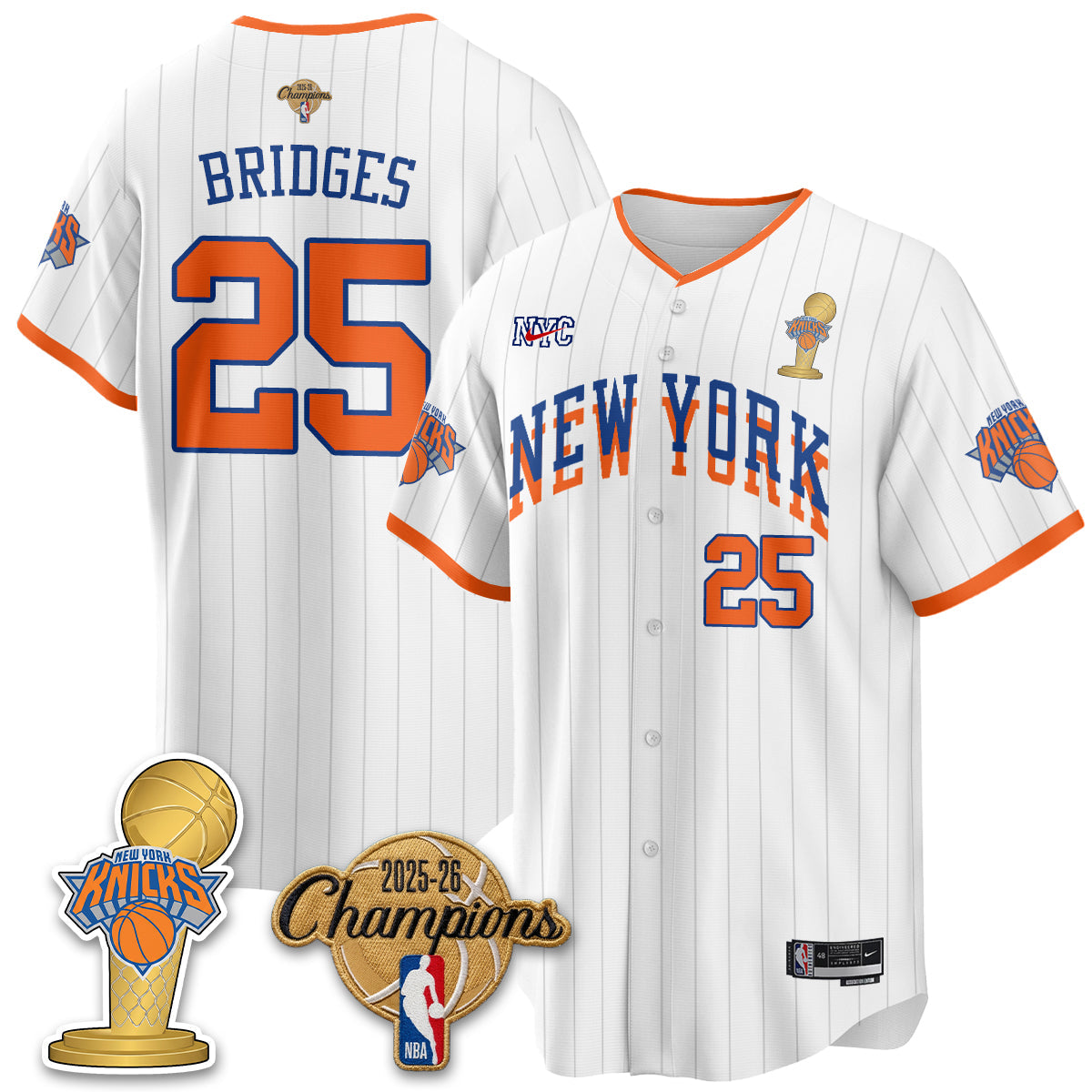 NYK 2026 NBA Champions Vapor Jersey - Stitched
