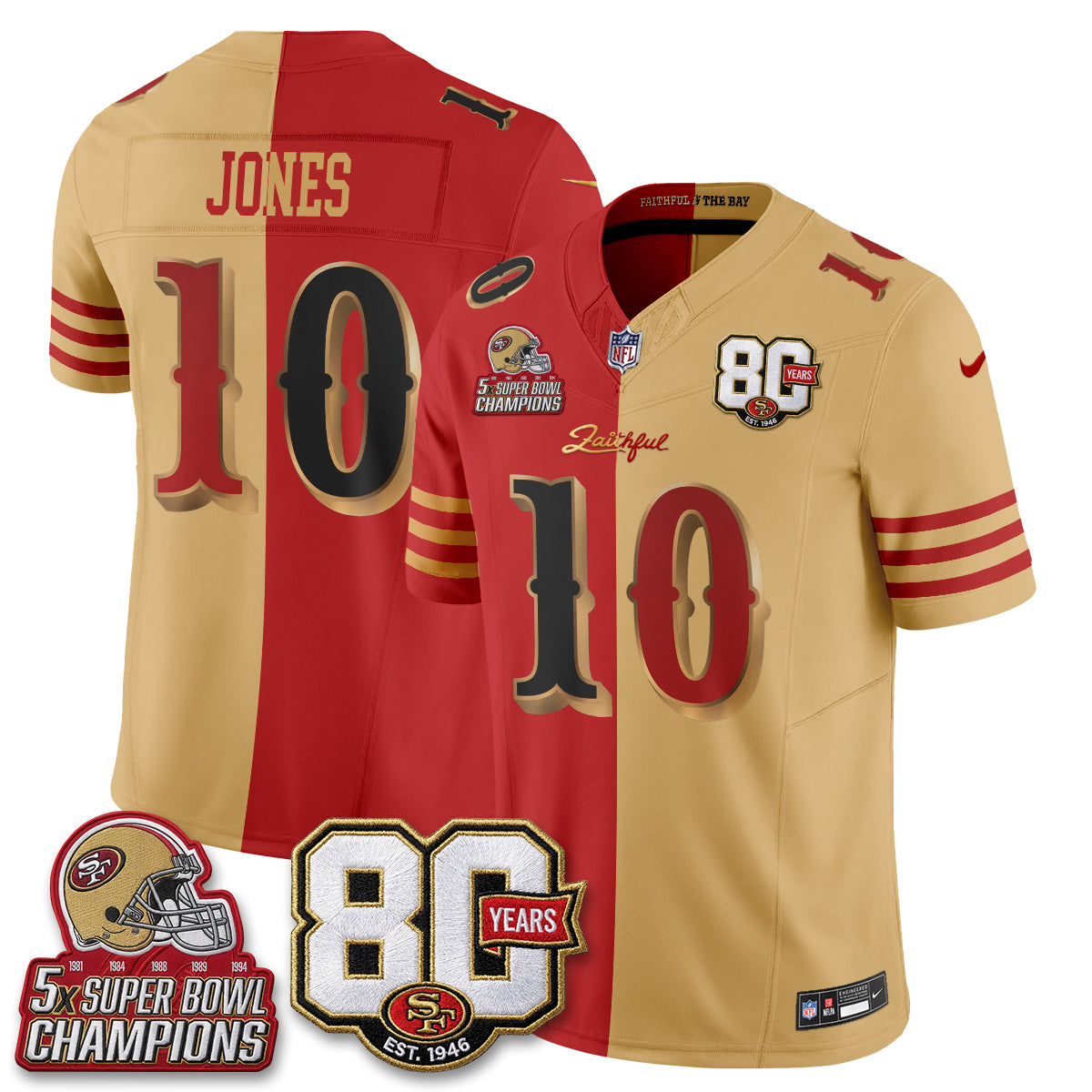 SF Rivalries Split Edition Vapor Jersey - Stitched