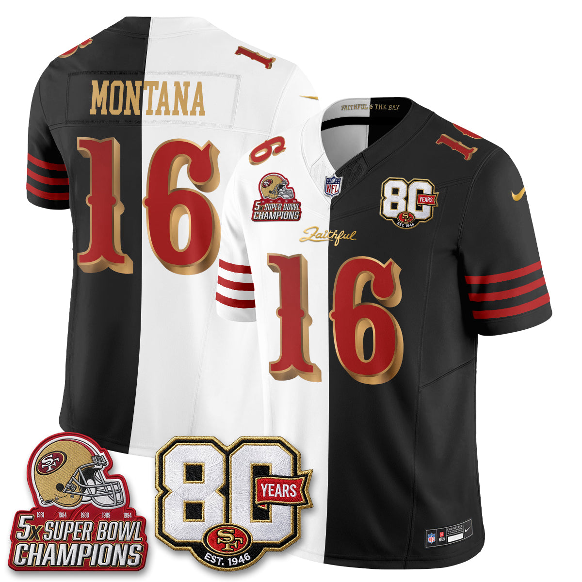 SF Rivalries Split Edition Vapor Jersey - Stitched