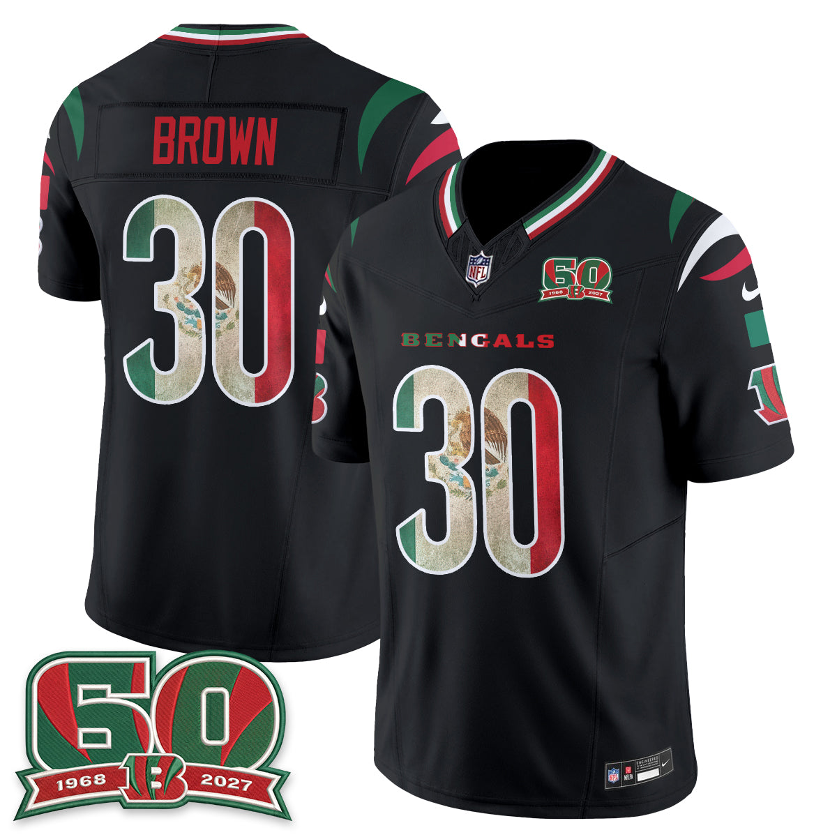 Cincinnati Bengals Mexico Edition Vapor Jersey - Stitched