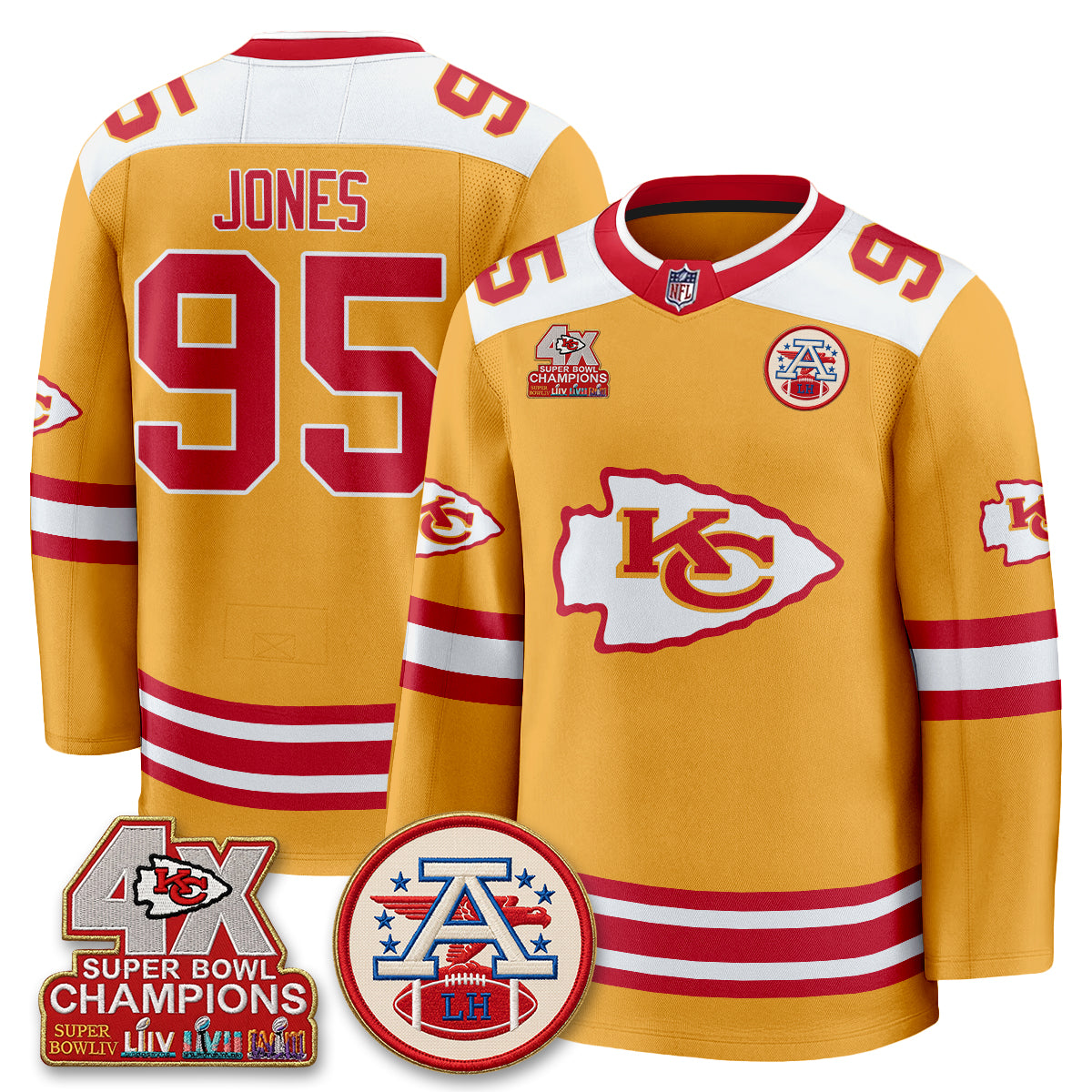 KC 4X Champs Edition Hockey Jersey - Stitched