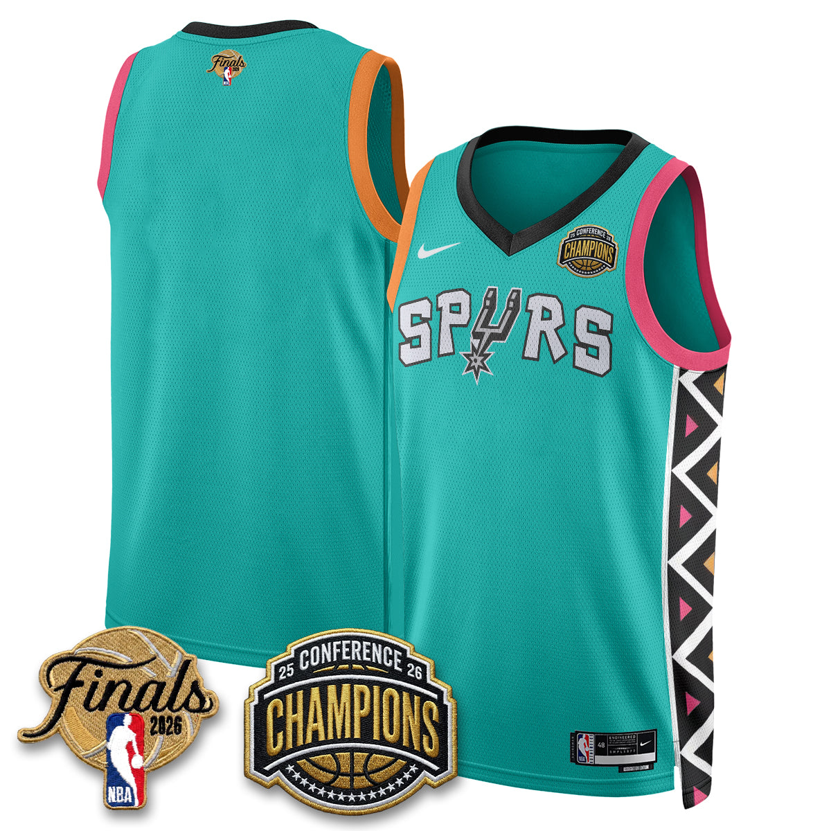 SAS 2026 NBA Western Conference Champions Vapor City Edition Jersey - Stitched