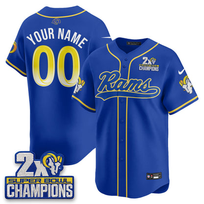 LAR 2X Champs Rivalries Baseball Vapor Custom Jersey - Stitched