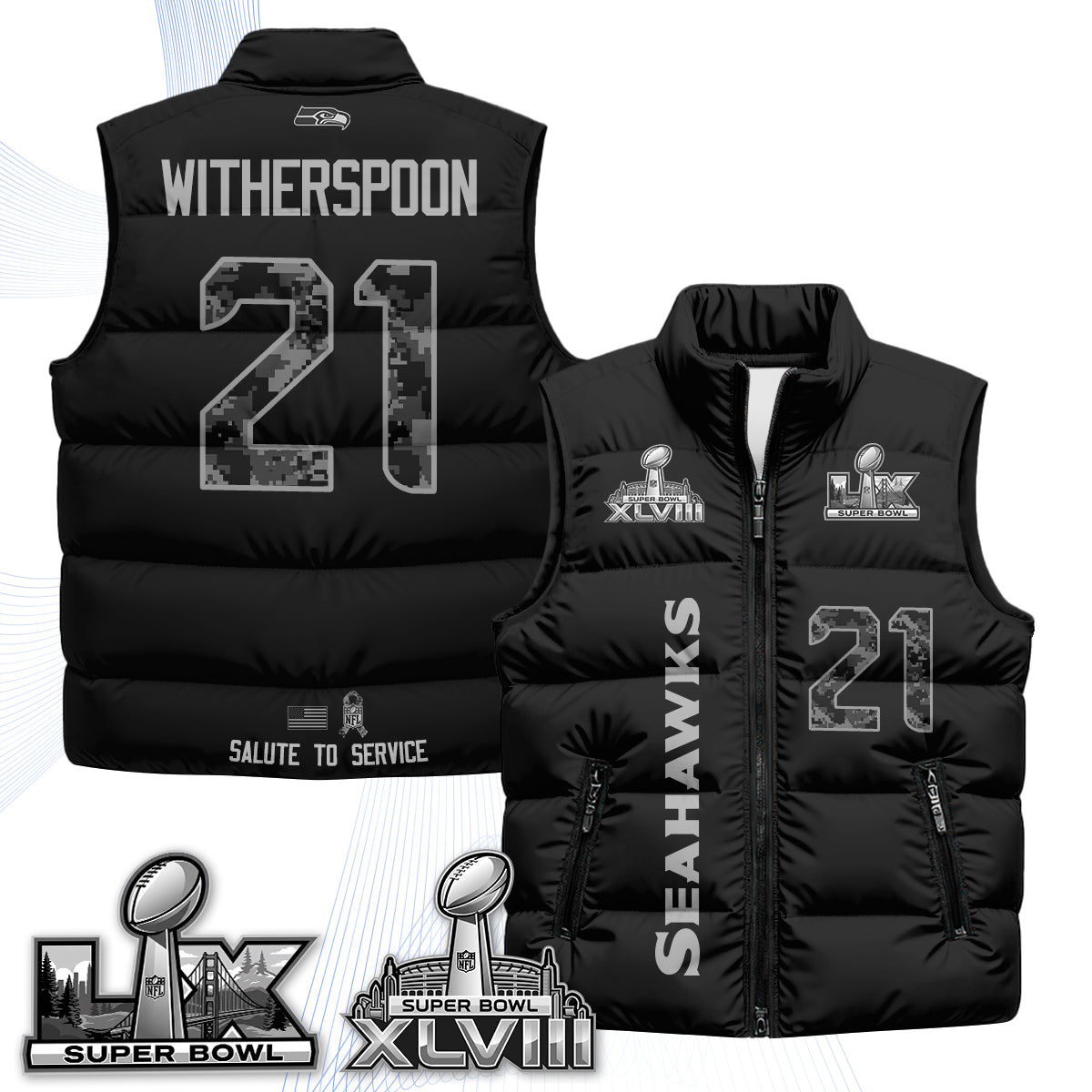 SEA 2026 Salute to Service Puffer Vest - Printed