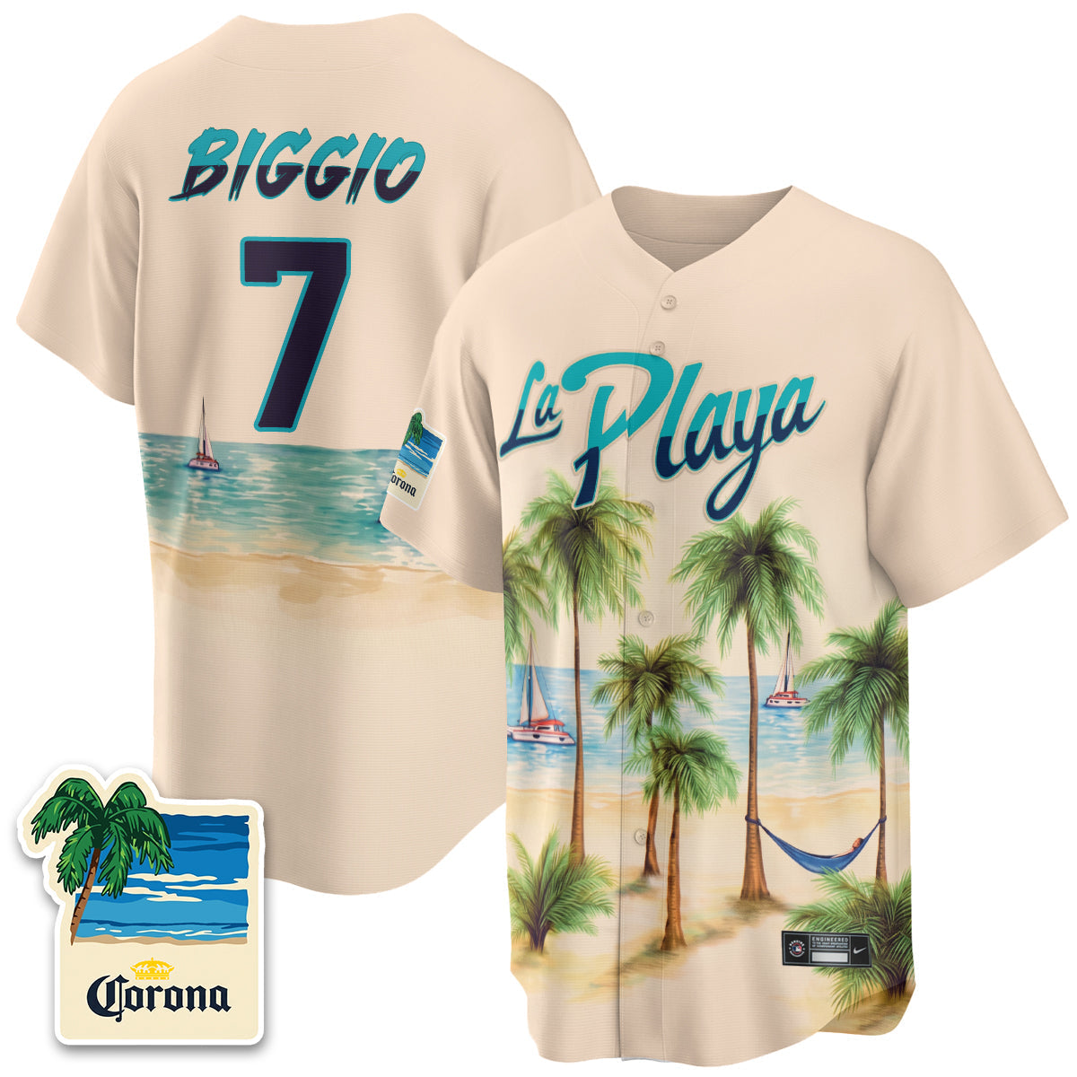 HOU Beach Connect "La Playa" Edition Vapor Jersey- Patch Stitched