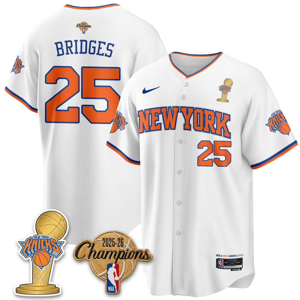 NYK 2026 NBA Champions Vapor Jersey - Stitched