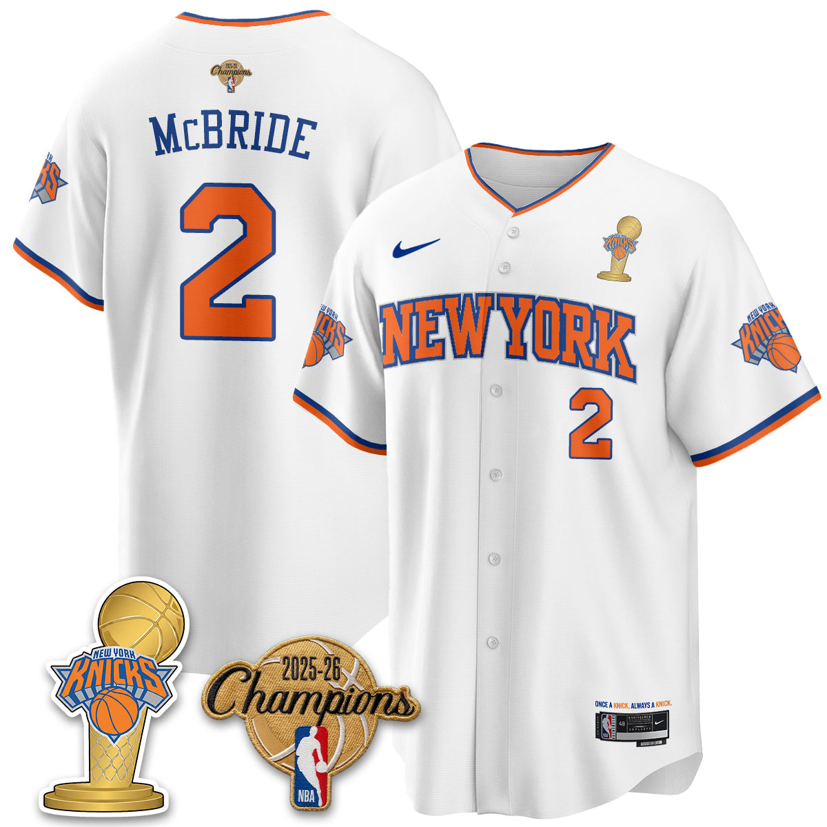 NYK 2026 NBA Champions Vapor Jersey - Stitched