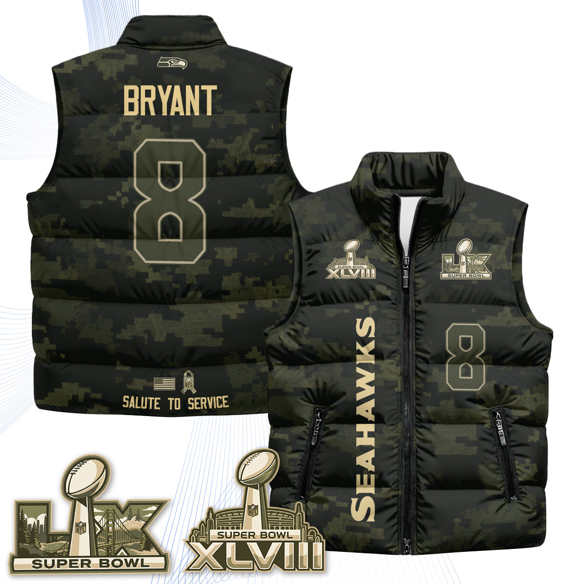 SEA 2026 Salute to Service Puffer Vest - Printed