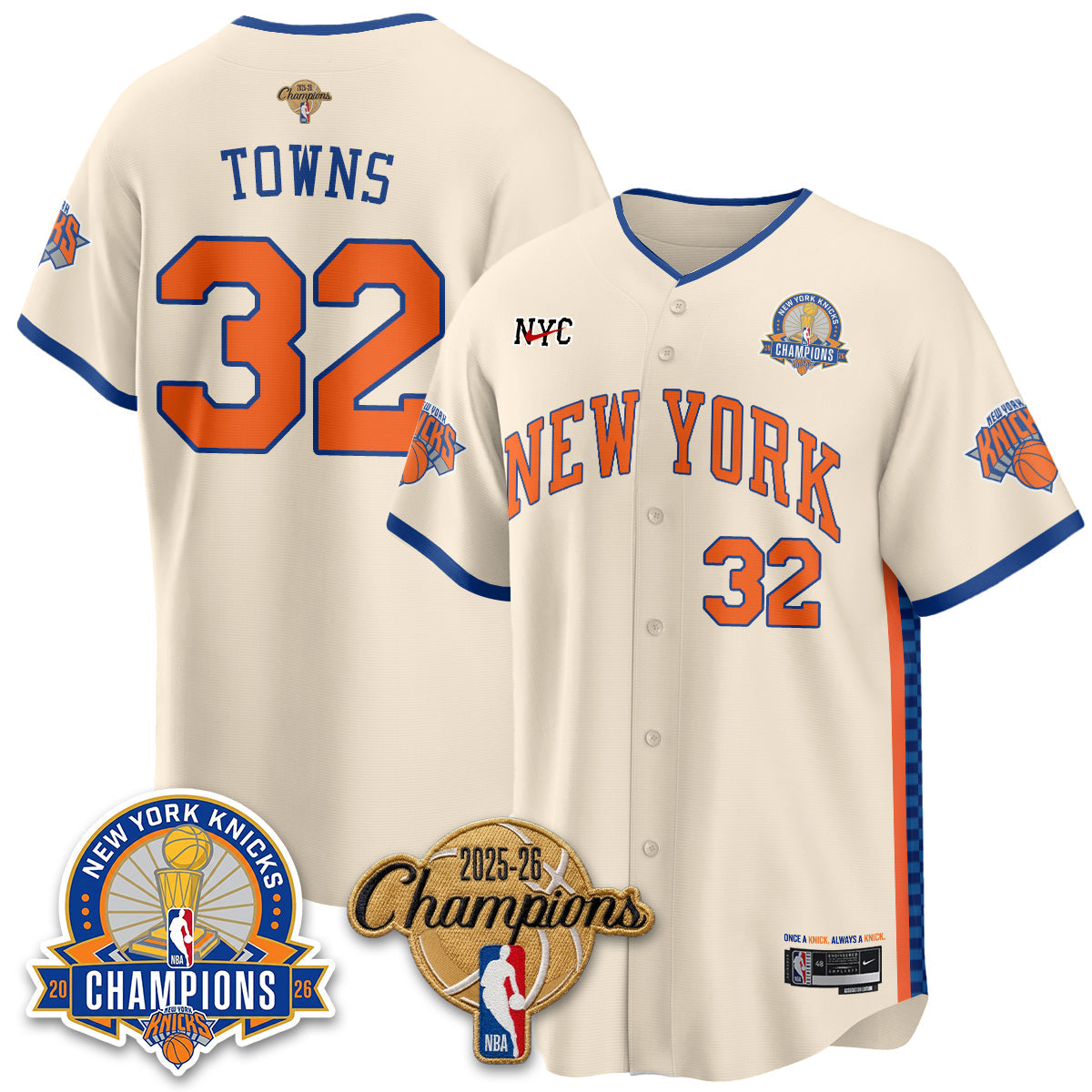 NYK 2026 NBA Champions Special Edition Vapor Jersey V2- Stitched