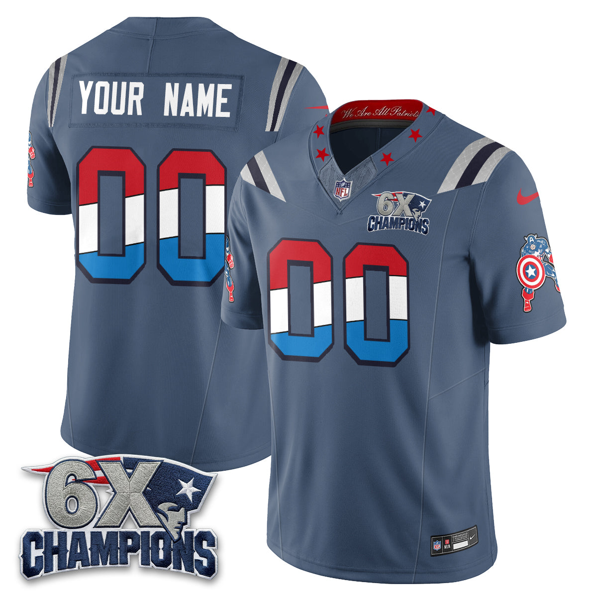 NE x Vibranium Shield Edition Vapor Custom Jersey V2 - Stitched