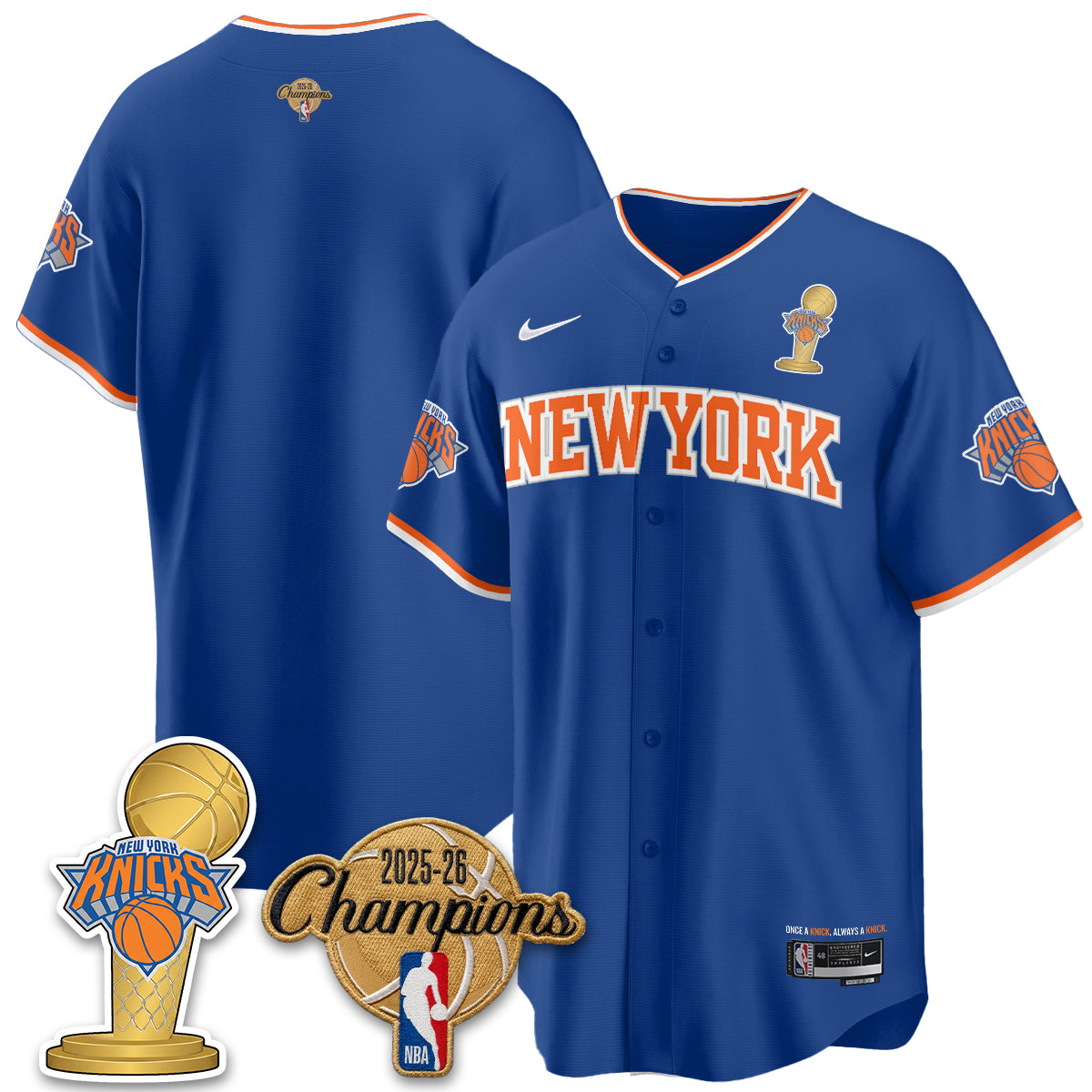 NYK 2026 NBA Champions Vapor Jersey - Stitched